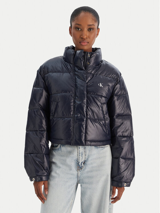 Calvin Klein Jeans Calvin Klein Jeans Зимно яке Shine Crop LV047D504G Тъмносин Regular Fit