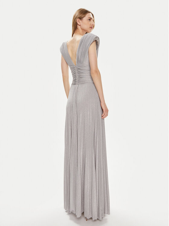 Elisabetta Franchi Elisabetta Franchi Sukienka wieczorowa AB-563-41E3-V790 Srebrny Regular Fit