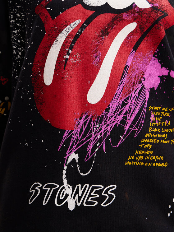 Desigual Desigual Felpa The Rolling Stones 24SWSK39 Nero Regular Fit