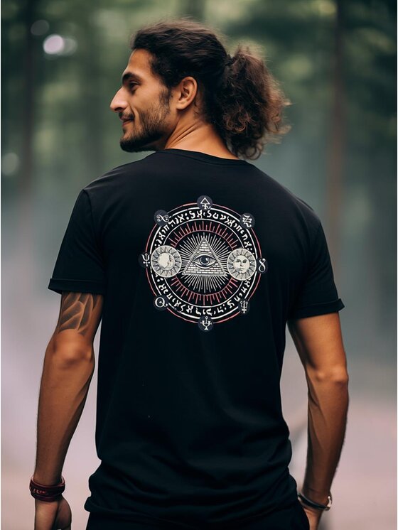 MyStars MyStars T-Shirt Koszulka Z Krótkim Rękawem Pictogram Czarny Regular Fit