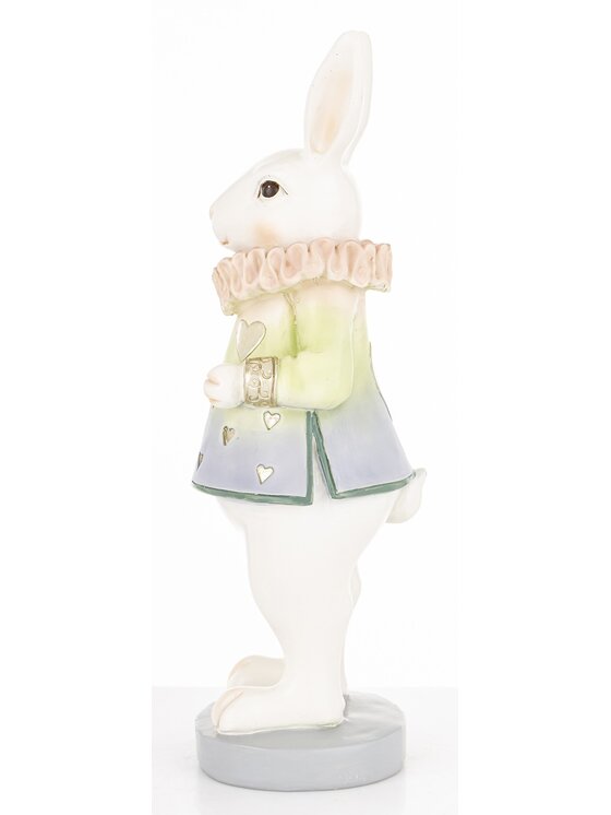 MIAhome MIAhome Figurka króliczka LUISA 28x10,5x9 cm Biały