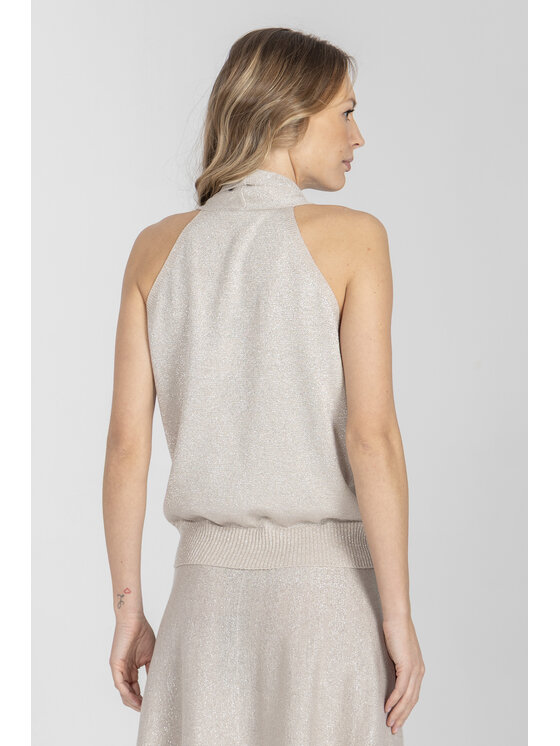 Deni Cler Milano Deni Cler Milano Top T-DC-0018-F2-10-12-1 Beżowy Regular Fit
