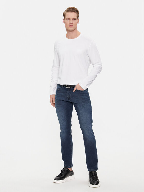 BOSS Boss Majica z dolgimi rokavi Mix&Match 50515390 Bela Regular Fit