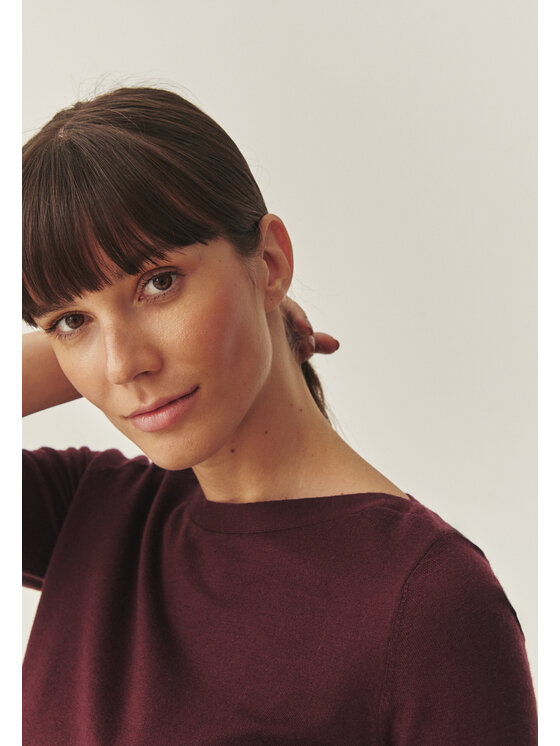TATUUM TATUUM Sweter MOSS Bordowy Classic Fit
