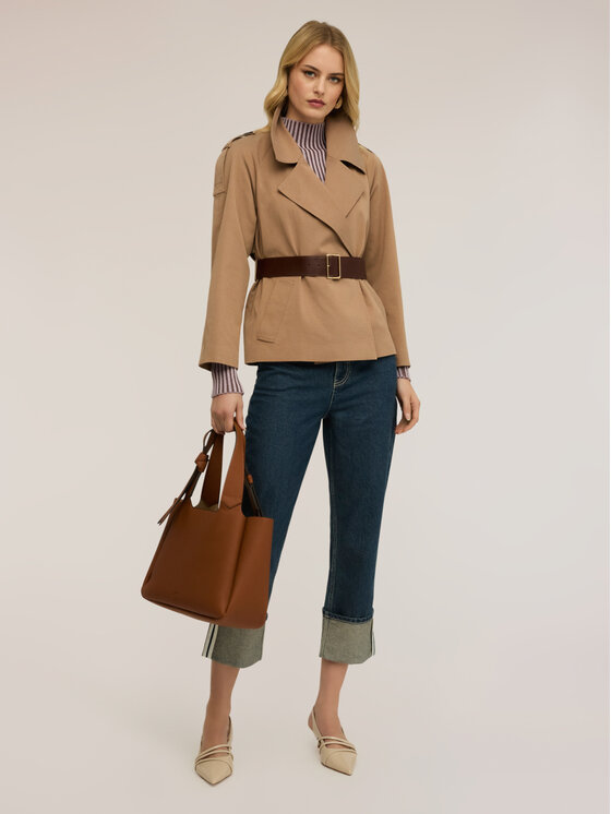 Motivi Motivi Trencz R000W000162N012 Kremowy Regular Fit