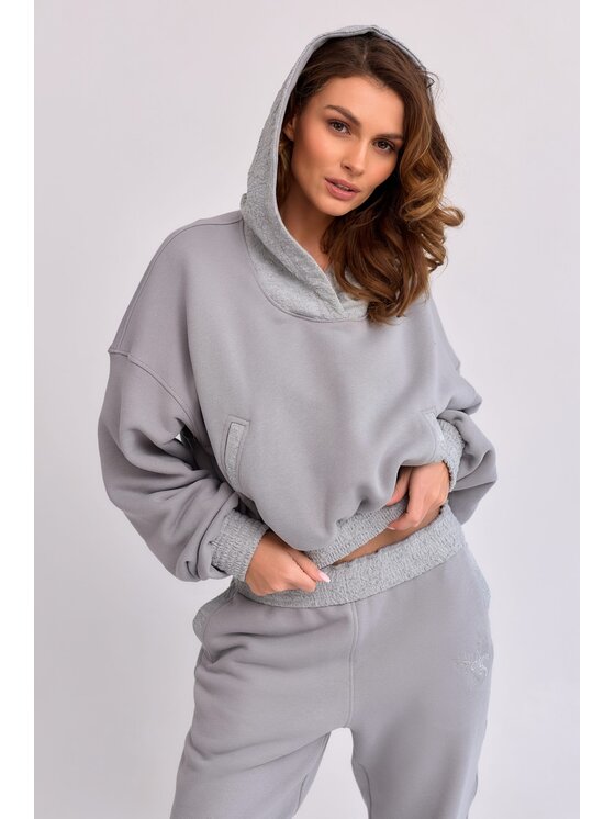MANDRAGORA MANDRAGORA Mikina Lantre Sivá Cropped Fit
