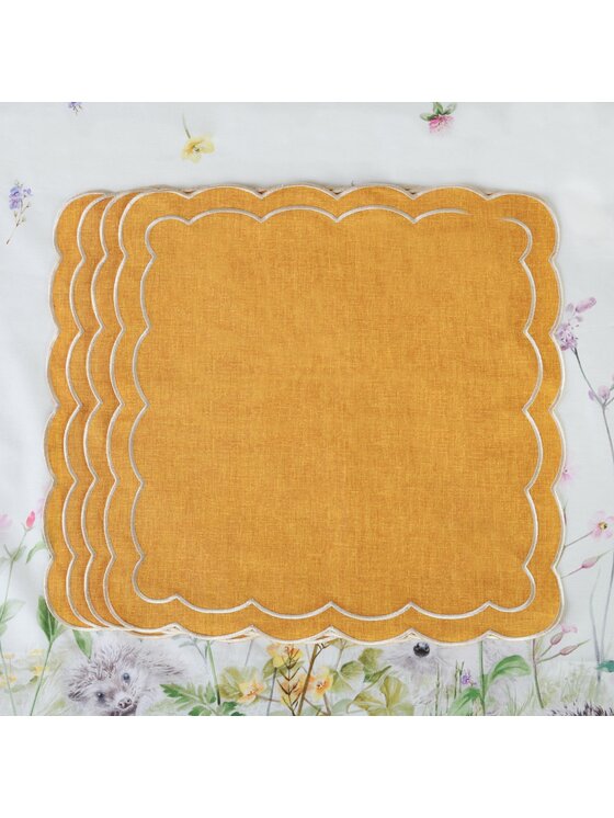 Roseberry Home Roseberry Home Serwetki haftowane Yellow Petali Żółty