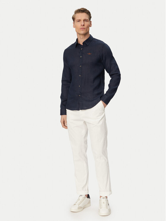 Aeronautica Militare Aeronautica Militare Spodnie materiałowe 261PA1711UCT04292 Biały Regular Fit