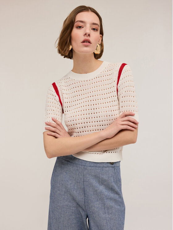 Motivi Motivi Cardigan M289W003370N0S1 Bianco Regular Fit