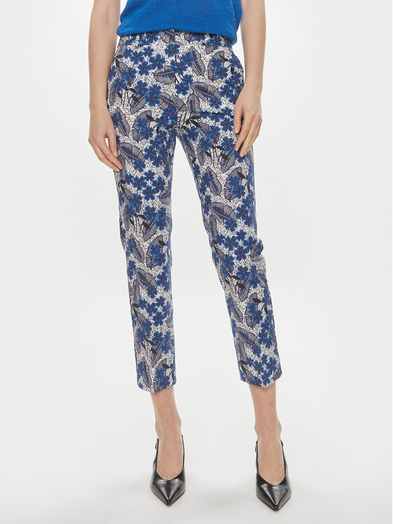 Weekend Max Mara Weekend Max Mara Pantaloni din material Ravello 2415131102 Bleumarin Slim Fit