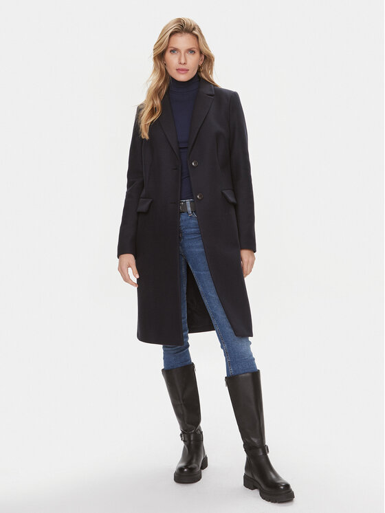 Tommy Hilfiger Tommy Hilfiger Palton de lână WW0WW39753 Bleumarin Regular Fit