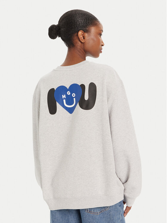 HUGO HUGO Суитшърт 50545052 Сив Oversize