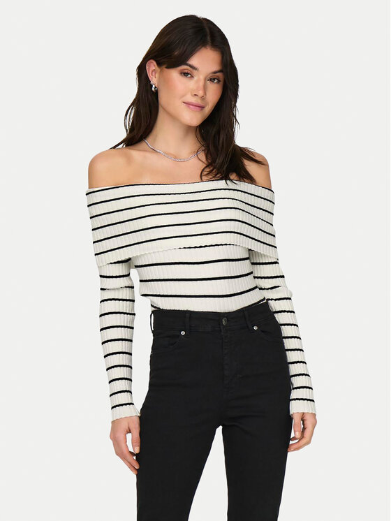JDY Blúzka Liva 15336133 Écru Slim Fit
