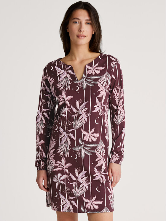 Calida Calida Nočná košeľa 31891 Bordová Comfortable Fit