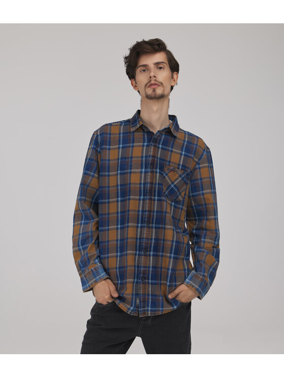 Lee Cooper Lee Cooper Koszula jeansowa SCOTT Brązowy Regular Fit