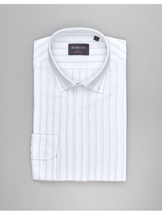 Borgio Borgio Koszula passa 00544 Biały Slim Fit