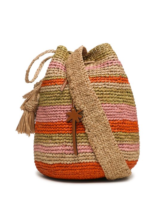 Manebi Manebi Дамска чанта Natural Raffia Beach Bucket V 5.9 AE Бежов