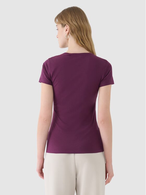4F 4F T-Shirt 4FWSS25TTSHF1995-50S Fioletowy Slim Fit