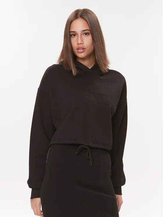 Calvin Klein Jeans Sweatshirt Embossed J20J221929 Schwarz Relaxed Fit