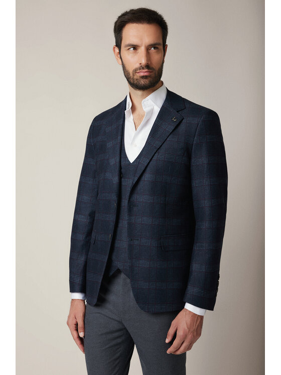 Lancerto Lancerto Marynarka Gesualdo MA131225000008 Granatowy Slim Fit
