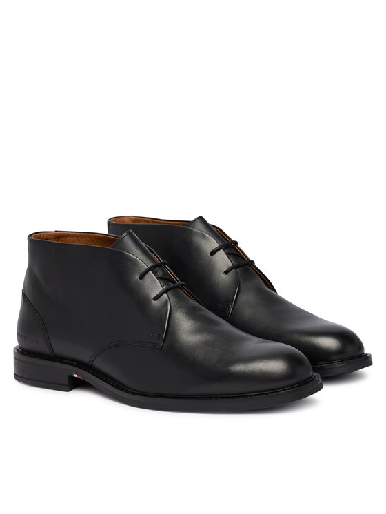 Tommy Hilfiger Tommy Hilfiger Μποτίνια Corporate Dressy Lth Lace Boot FM0FM05949 Μαύρο