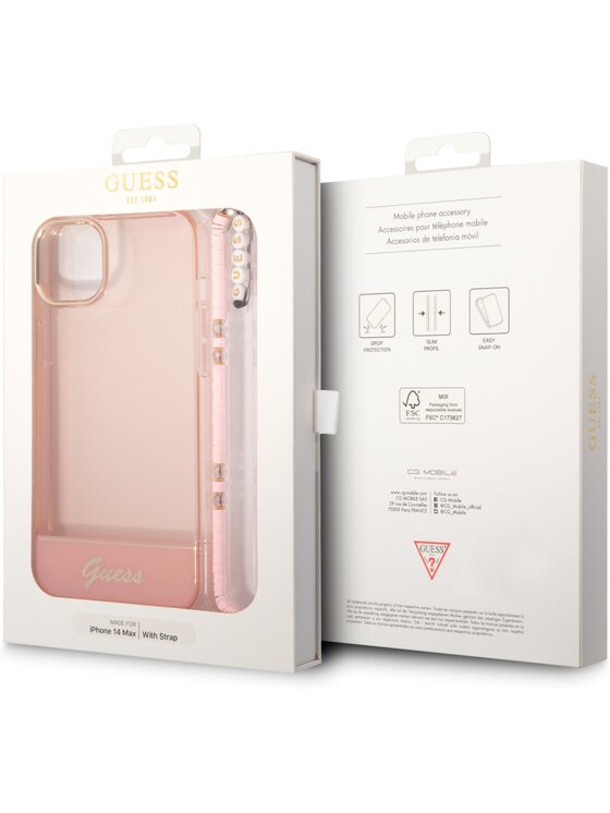 Guess Guess Etui na telefon Pearl Różowe złocenie