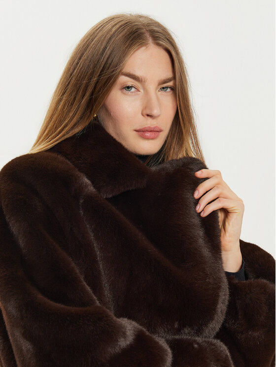PINKO PINKO Krzno 104321 A1ZO Rjava Regular Fit