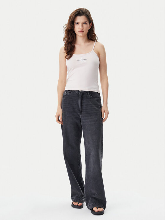 Calvin Klein Jeans Calvin Klein Jeans Top Monologo J20J223105 Różowy Slim Fit