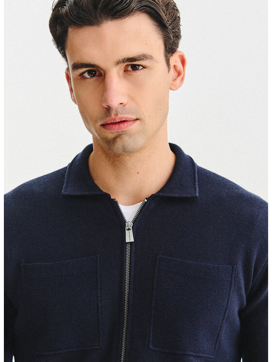 Pako Lorente Pako Lorente Sweter P25WF-2X-013 Granatowy Classic Fit