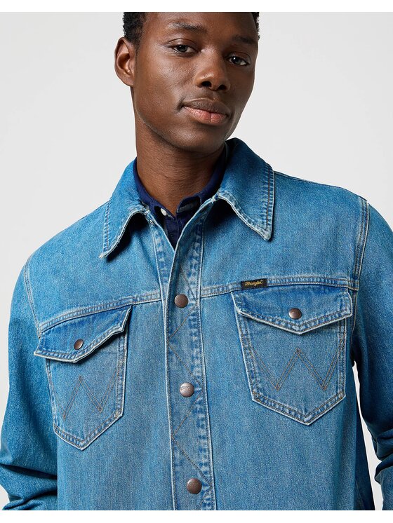 Wrangler Wrangler Kurtka jeansowa WRANGE JACKET Niebieski Relaxed Fit