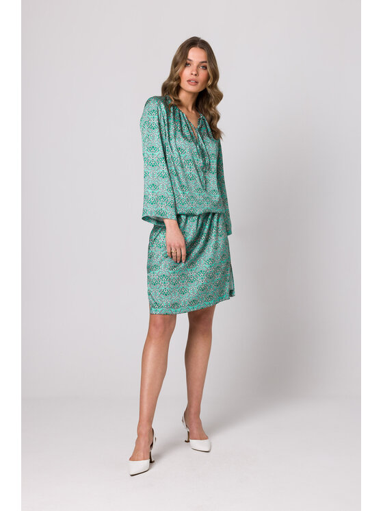 Stylove Stylove Každodenné šaty S338 Zelená Regular Fit