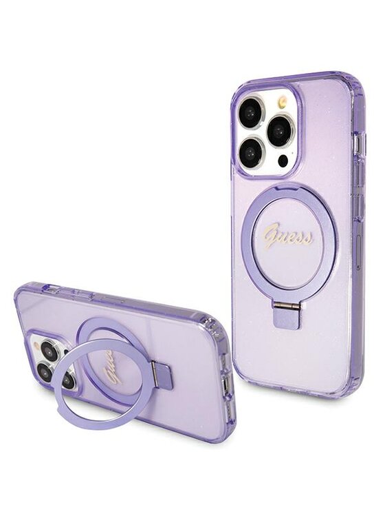 Guess Guess Etui na telefon iPhone 15 Pro Fioletowy