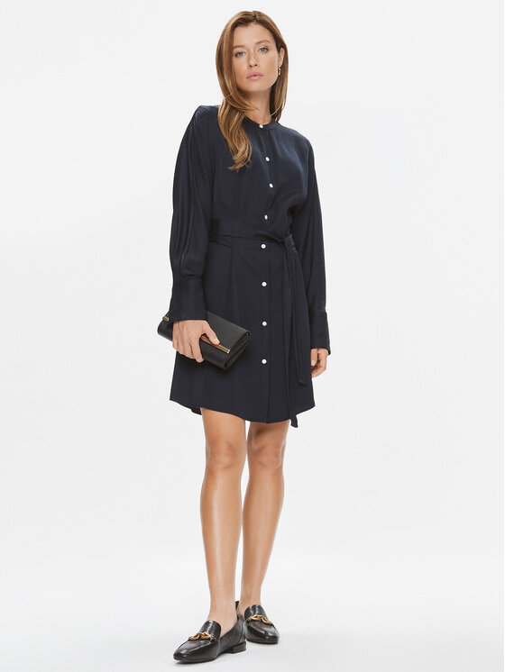 Tommy Hilfiger Tommy Hilfiger Hemdkleid WW0WW40245 Dunkelblau Regular Fit