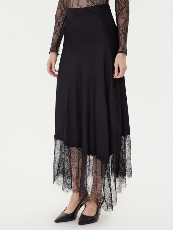TWINSET TWINSET Fustă midi 252LL2TCC Negru Regular Fit