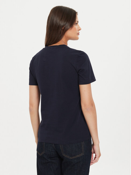 Tommy Hilfiger Tommy Hilfiger T-Shirt Script WW0WW43459 Tmavomodrá Regular Fit