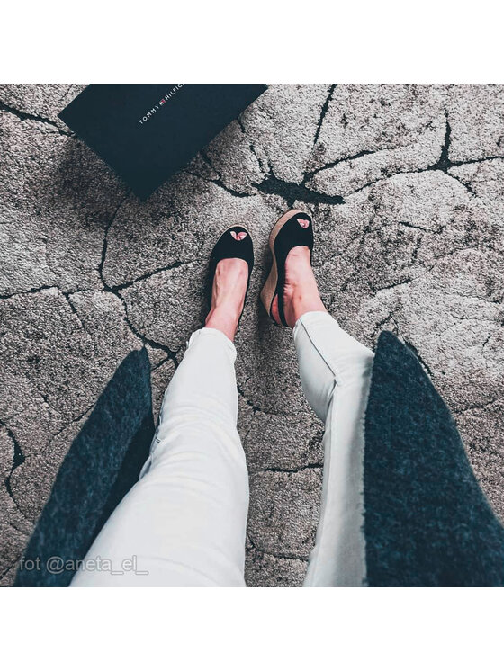Tommy Hilfiger Tommy Hilfiger Espadrilky Iconic Elena Sling Back Wedge FW0FW04789 Černá