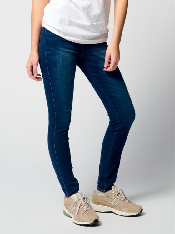 TeeShoppen TeeShoppen Jeansy Oryginalne jeansy Skinny Performance – ciemnoniebieski dżins Niebieski Skinny Fit