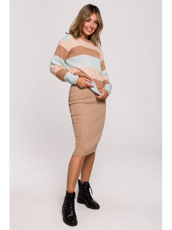 BeWear BeWear Sveter bk071 Žltá Baggy Fit