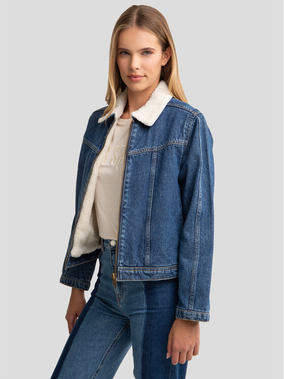 BIG STAR BIG STAR Kurtka jeansowa FREYA Granatowy Basic Fit