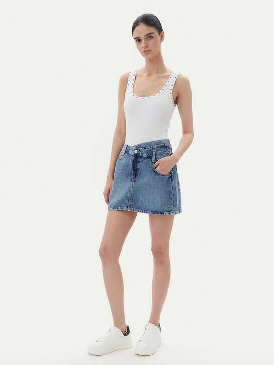 Guess Guess Džínsová sukňa W5YD1C D5QKB Tmavomodrá Regular Fit