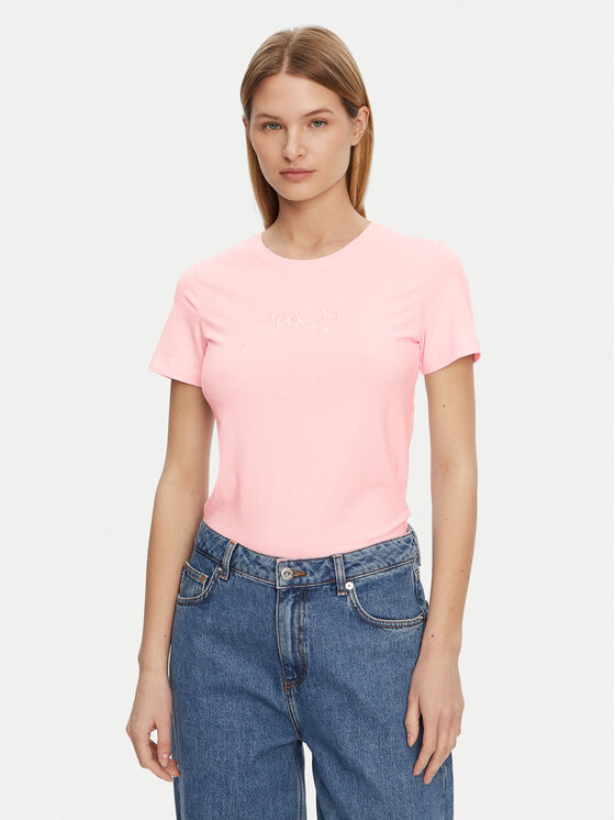 Guess Guess T-Shirt O5GI02 KBBU1 Różowy Regular Fit