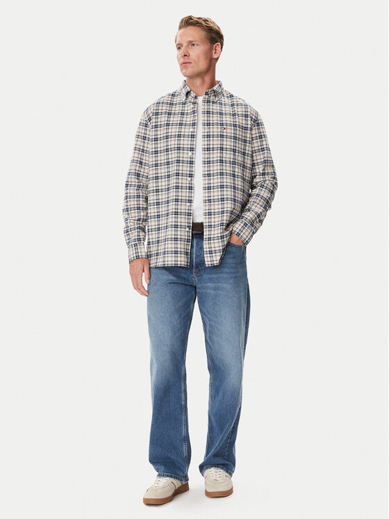 Tommy Hilfiger Tommy Hilfiger Πουκάμισο Oxford Tartan MW0MW44620 Μπεζ Regular Fit