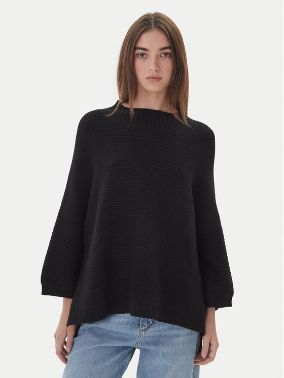 Kontatto Kontatto Sveter 3M0848C Čierna Relaxed Fit