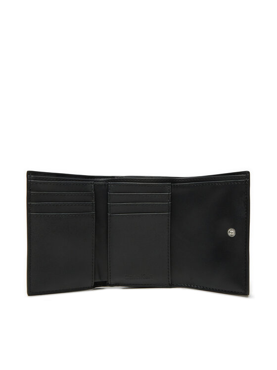 Calvin Klein Calvin Klein Portofel Mic de Damă Ck Plaque Small Trifold W/Zip K60K612834 Negru