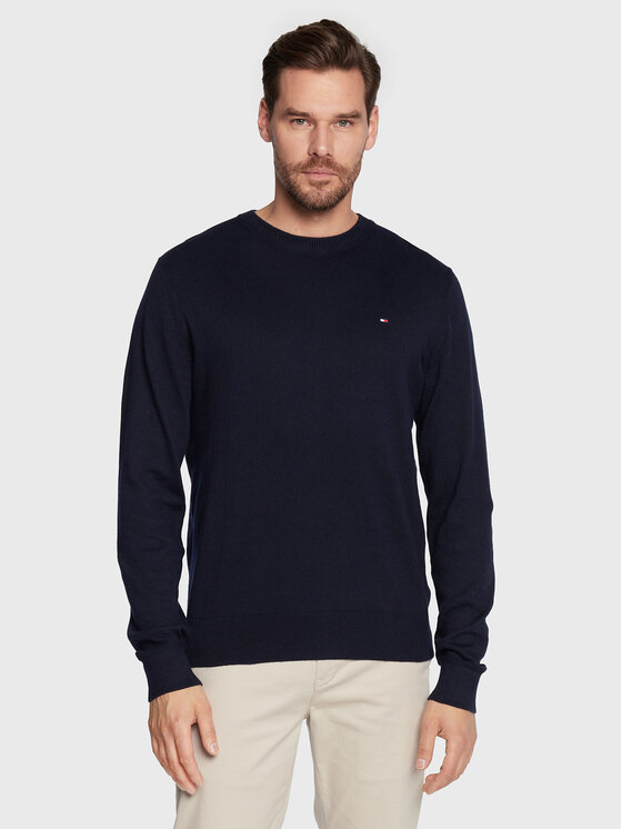 Tommy Hilfiger Tommy Hilfiger Sveter MW0MW28046 Tmavomodrá Regular Fit