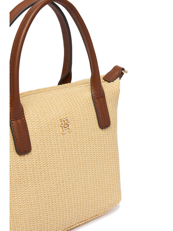 Tommy Hilfiger Tommy Hilfiger Käekott Popette Mini Tote Raffia AW0AW18523 Beež