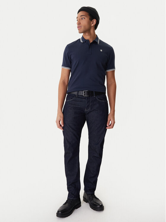 G-Star Raw G-Star Raw Тениска с яка и копчета Dunda D17127-5864 Тъмносин Regular Fit