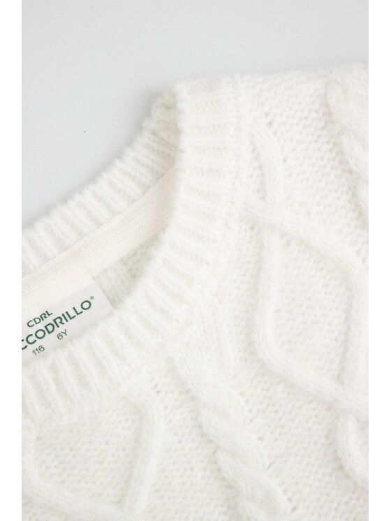 Coccodrillo Coccodrillo Sweter ZC5172801WGK-003 Kremowy Regular Fit