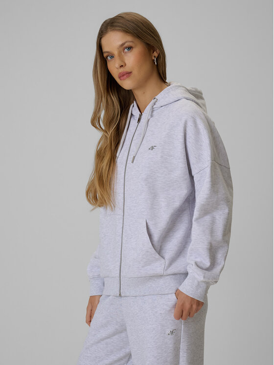 4F 4F Bluza basic Szary jasny Loose Fit