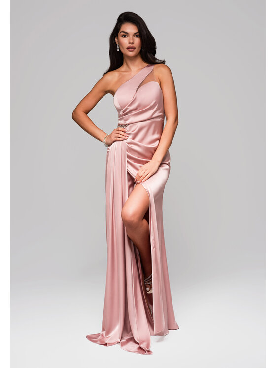 Ombre Ombre Sukienka wieczorowa LA-OM-DLR236 Różowy Regular Fit